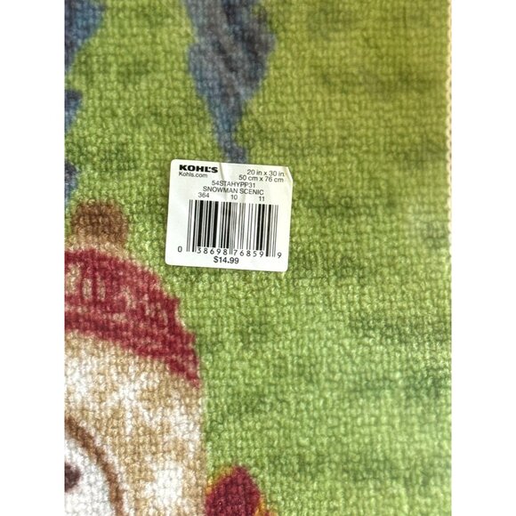 St. Nicholas Square Snowman Warm Wishes "Snowman Scenic" Christmas Rug - Picture 5 of 8